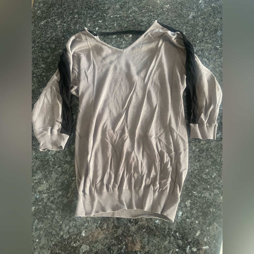 Grey flowy blouse